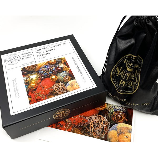 Colorful Christmas Ornaments (248 Piece Christmas Wooden Jigsaw Puzzle) UK