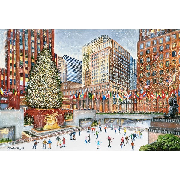 Ice Skaters at Rockefeller Center - 50 Piece MINI Wooden jigsaw Puzzle UK