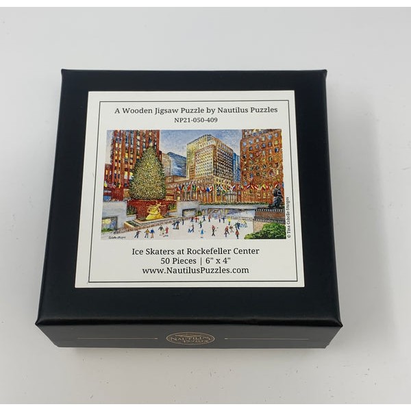 Ice Skaters at Rockefeller Center - 50 Piece MINI Wooden jigsaw Puzzle UK