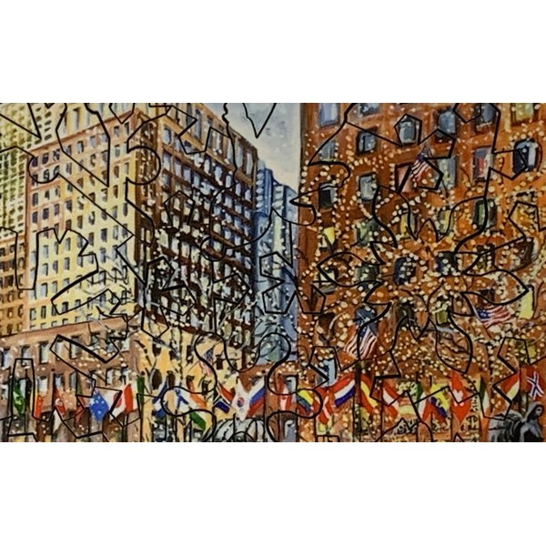 Ice Skaters at Rockefeller Center - 50 Piece MINI Wooden jigsaw Puzzle UK