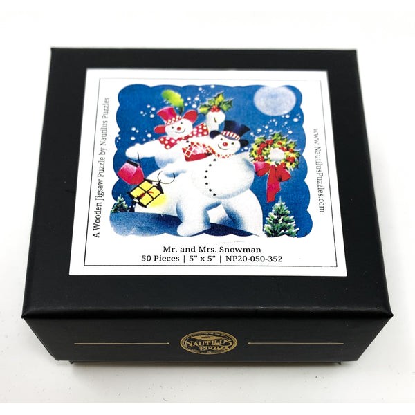 Mr. & Mrs. Snowman (50 Piece Mini Christmas Wooden Jigsaw Puzzle) UK