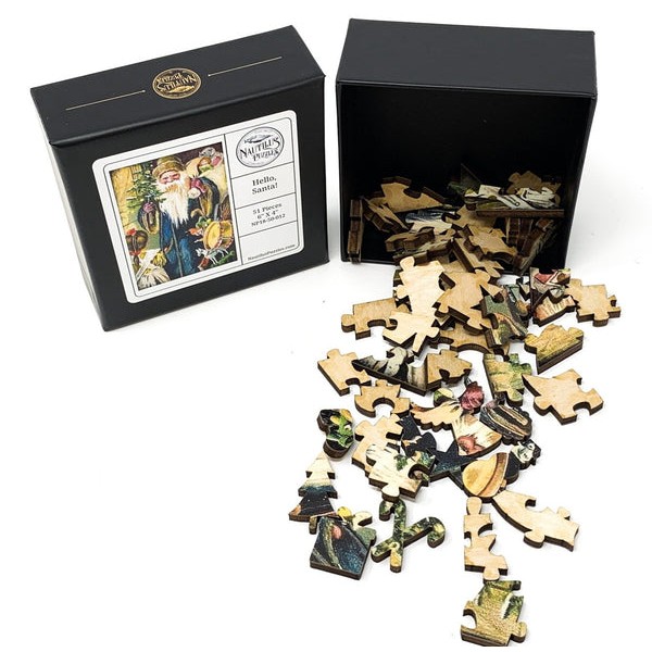 Hello, Santa (Victorian Santa 6) (51 Piece Mini Wooden Christmas Jigsaw Puzzle) UK