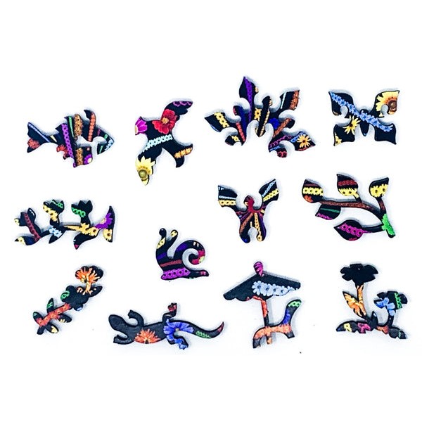 Flower Fireworks (50 Piece Mini Wooden Jigsaw Puzzle) UK