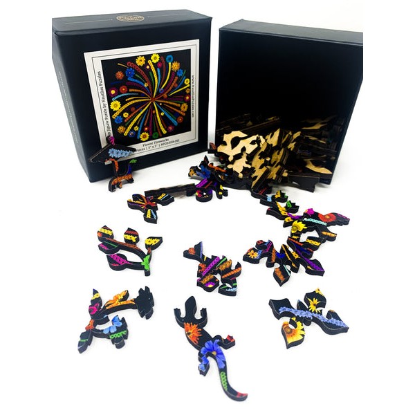 Flower Fireworks (50 Piece Mini Wooden Jigsaw Puzzle) UK