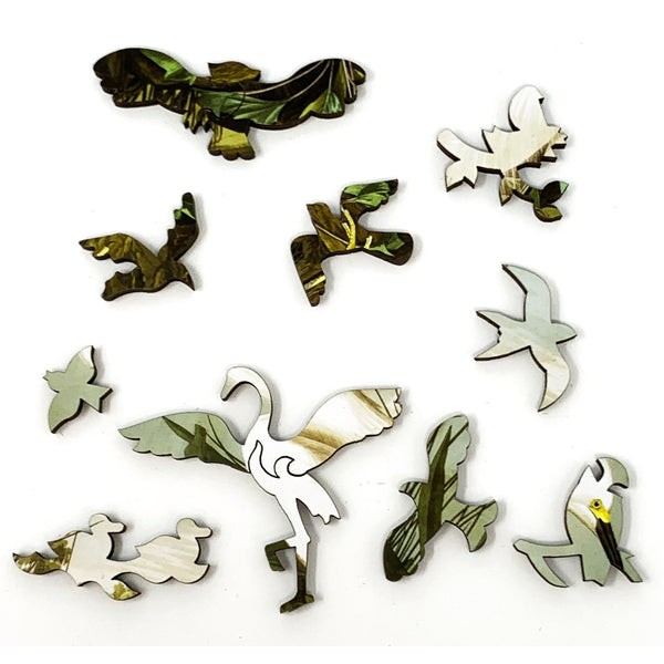 Snowy Heron (50 Pieces) Mini Wooden Puzzle UK