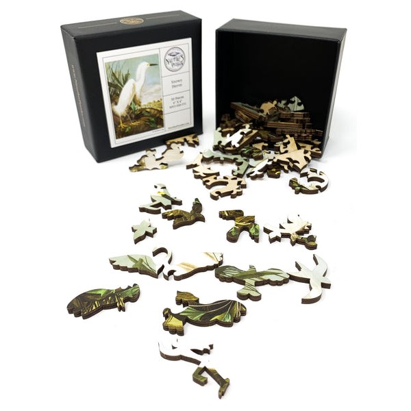 Snowy Heron (50 Pieces) Mini Wooden Puzzle UK