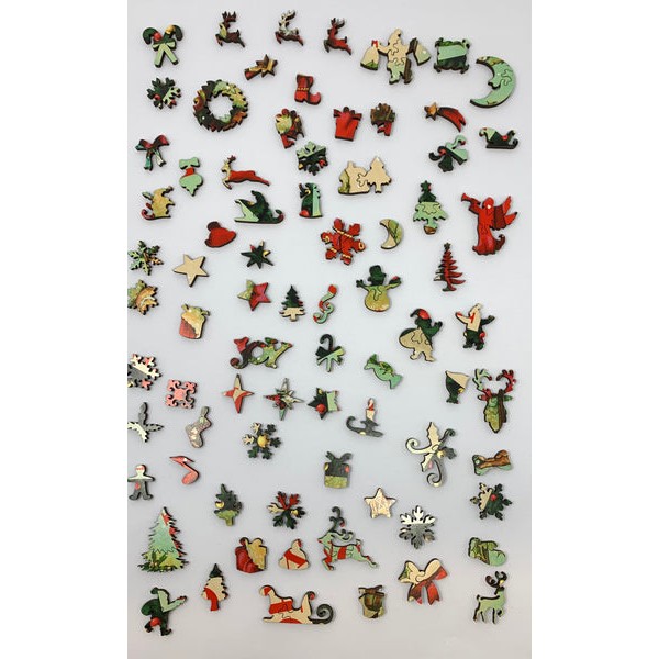 Santa Stamp (351 Pieces) Christmas Wooden Puzzle UK