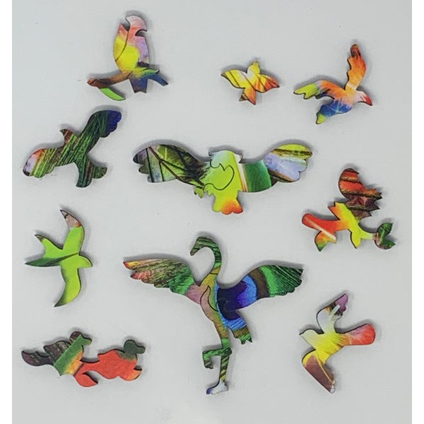 Tropical Feathers - 50 Piece MINI Wooden Jigsaw Puzzle UK
