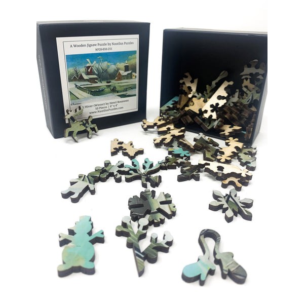 L'Hiver (Winter) (50 Piece Mini Wooden Jigsaw Puzzle) UK