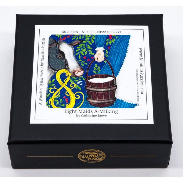 Eight Maids A-Milking (50 Piece Mini Wooden Jigsaw Puzzle) UK