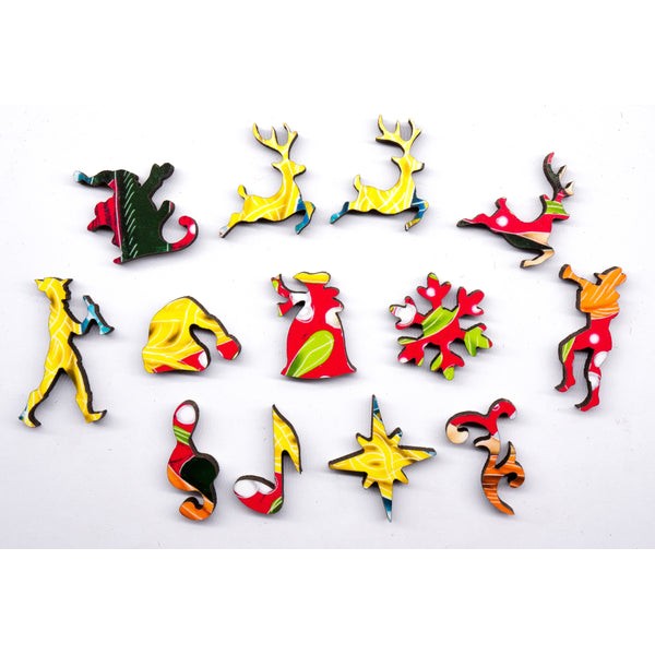 Eleven Pipers Piping (50 Piece Mini Wooden Jigsaw Puzzle) UK