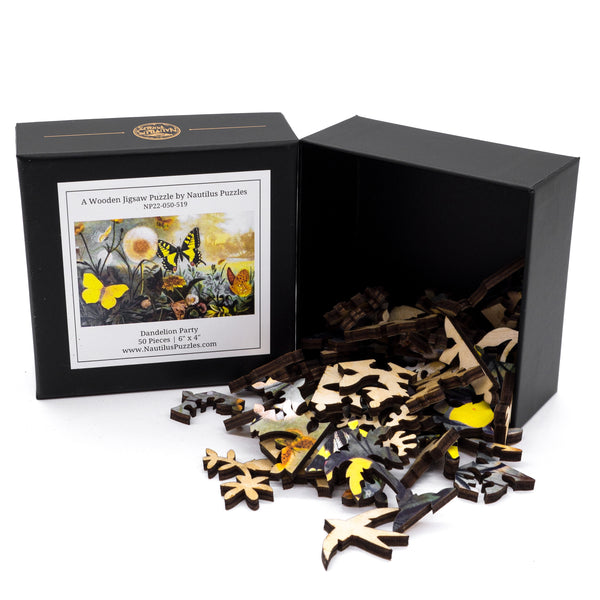 Dandelion Party - 50 Piece Mini Wooden Jigsaw Puzzle UK