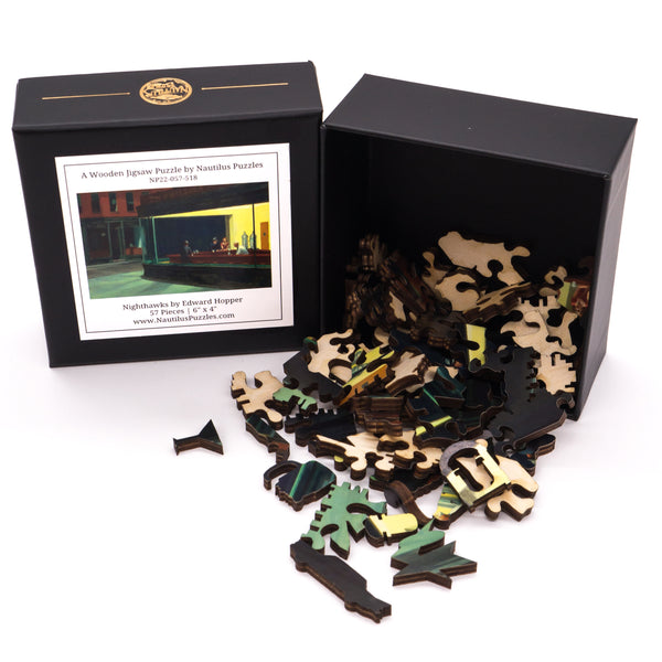 Nighthawks by Edward Hopper (57 Pieces) Mini Wooden Jigsaw Puzzle UK