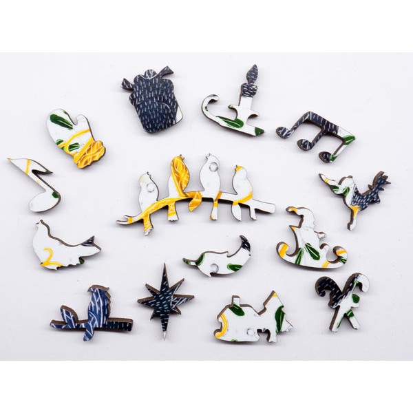 Four Calling Birds (51 Piece Mini Wooden Jigsaw Puzzle) UK