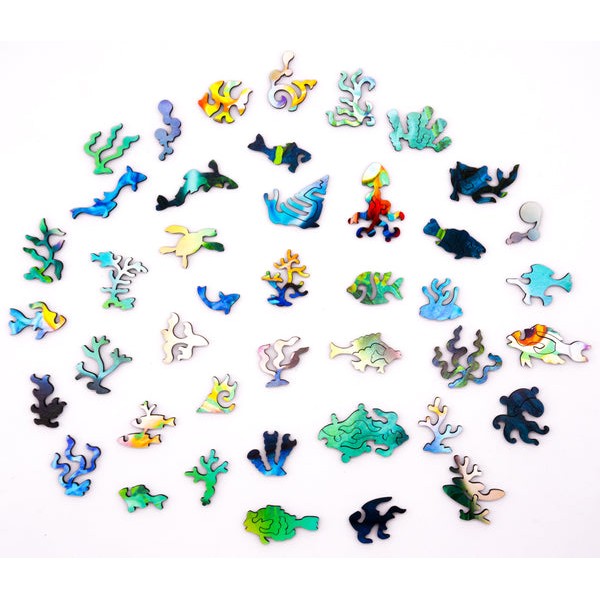 Parrot Fish and Bubbles - 345 Pieces. Wooden Jigsaw Puzzle. UK