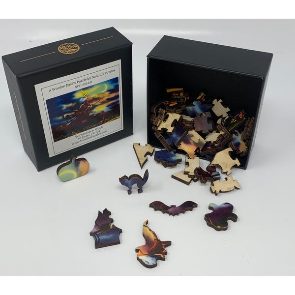 Ye Olde Salem Witch (50 Pieces) Mini Halloween Wooden Jigsaw Puzzle UK