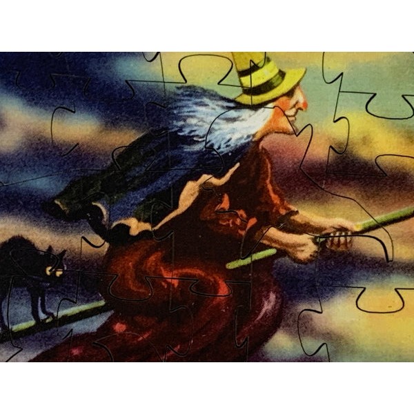 Ye Olde Salem Witch (50 Pieces) Mini Halloween Wooden Jigsaw Puzzle UK