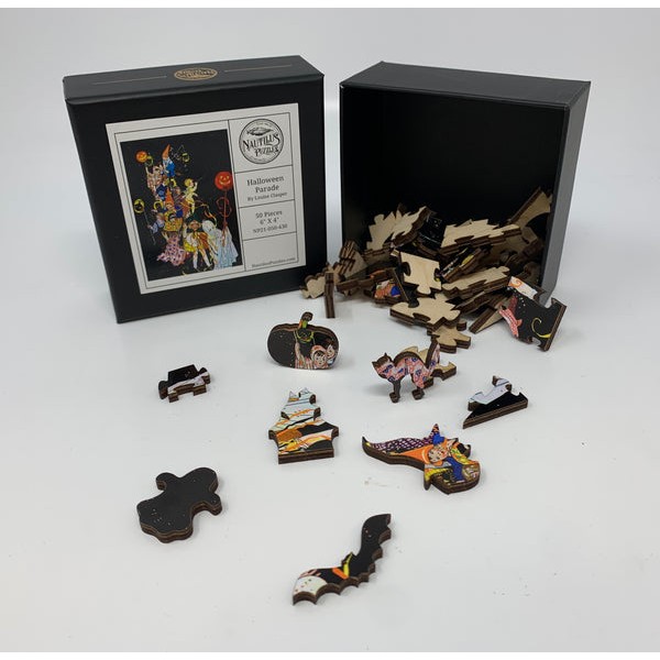 Halloween Parade (50 Pieces) Mini Wooden Jigsaw Puzzle UK