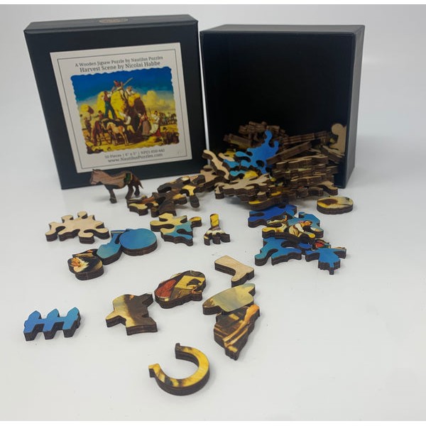 Harvest Scene (50 Piece Mini Autumn Wooden Jigsaw Puzzle) UK