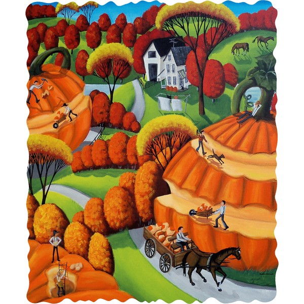 Pumpkin Carving (50 Piece MINI Autumn Wooden Jigsaw Puzzle) UK