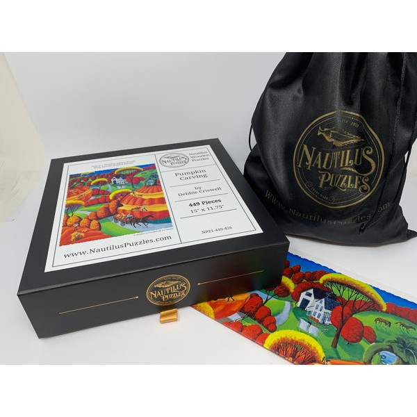 Pumpkin Carving (449 Piece Autumn Wooden Jigsaw Puzzle) UK