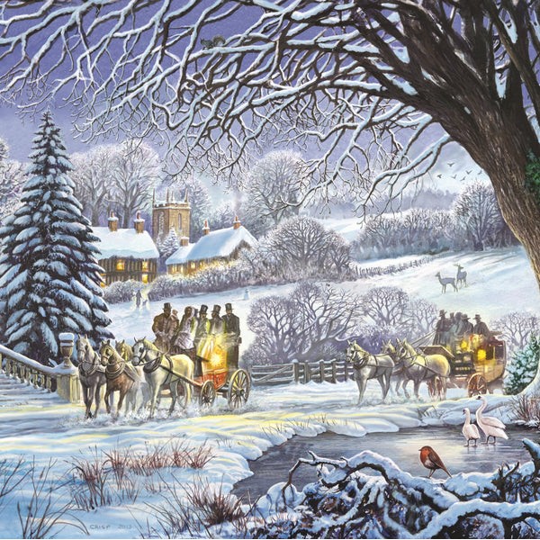 Winter Carriages - 200 Piece Winter Wooden Jigsaw Puzzle UK