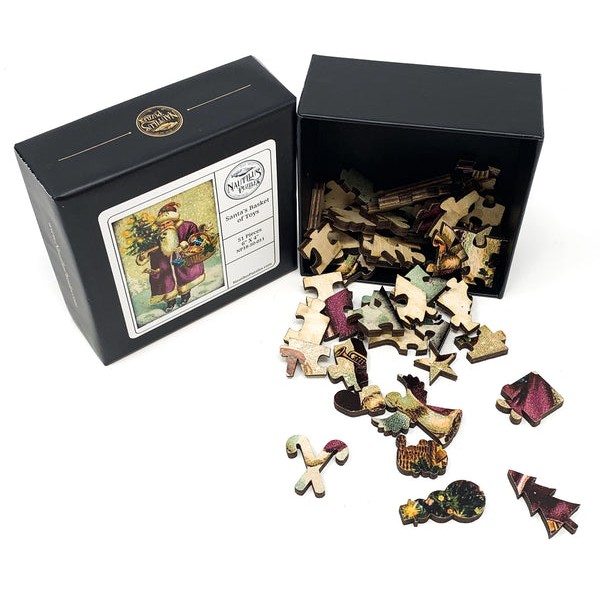 Santa's Basket Of Toys (Victorian Santa 5) (51 Pieces) Mini Wooden Christmas Jigsaw Puzzle UK