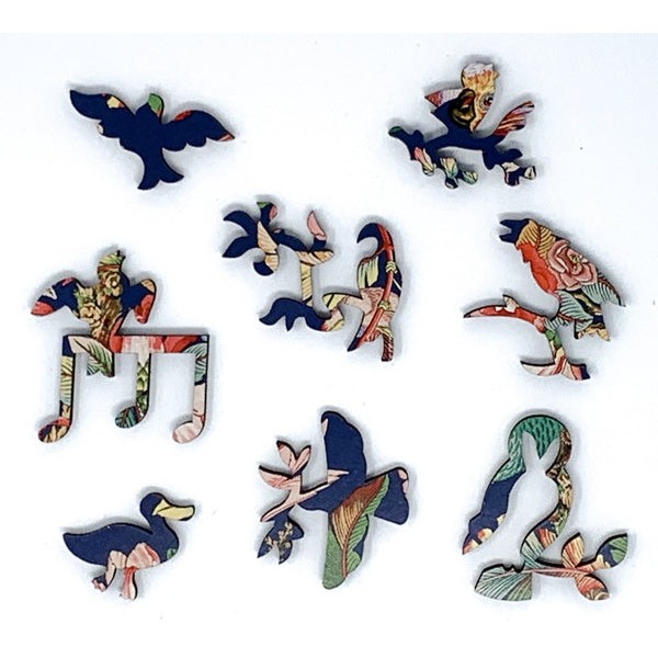 Flowers and Feathers (50 Piece Mini Wooden Jigsaw Puzzle) UK