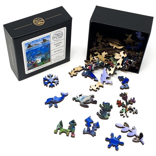 Dolphin Reef (49 Piece Mini Wooden Jigsaw Puzzle) UK