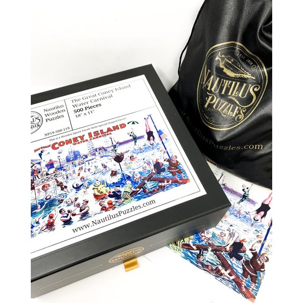 The Great Coney Island Water Carnival - 500 Piece Wooden Jigsaw Puzzle UK