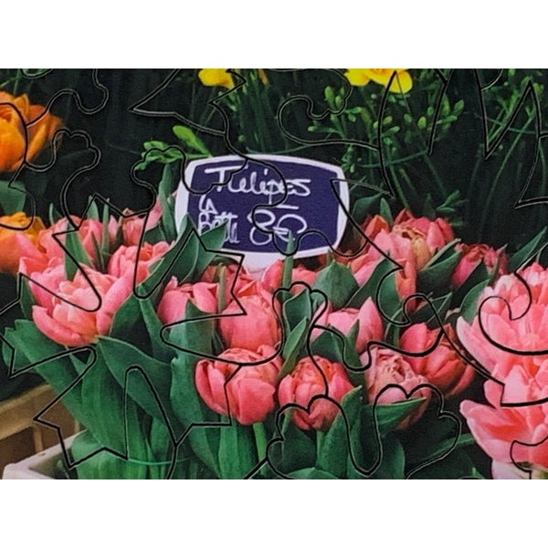 French Flower Market (122 Piece Wooden Jigsaw Puzzle) UK