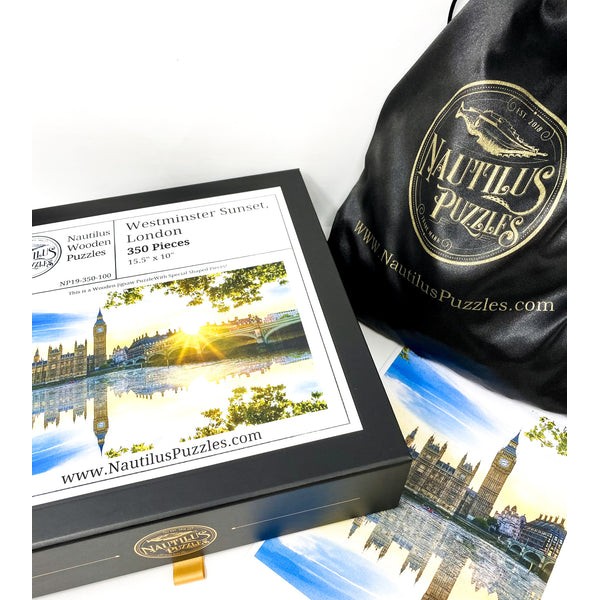 Westminster Sunset, London (350 Piece Wooden Jigsaw Puzzle) UK