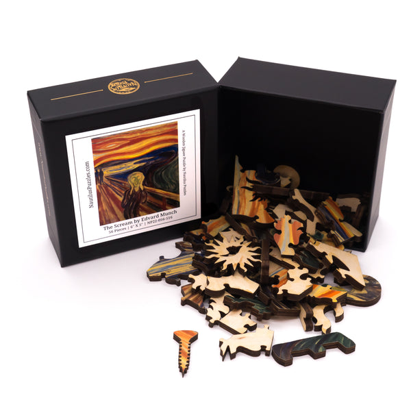 The Scream by Edvard Munch (50 Piece Mini Wooden Jigsaw Puzzle) UK