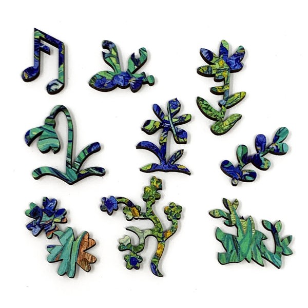 Irises by Vincent Van Gogh (50 Piece Mini Wooden Jigsaw Puzzle) UK