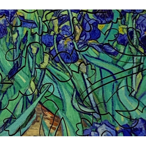 Irises by Vincent Van Gogh (50 Piece Mini Wooden Jigsaw Puzzle) UK