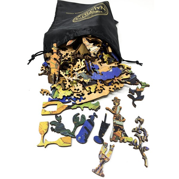 Cafe Terrace at Night by van Gogh (427 Piece Wooden Jigsaw Puzzle) UK