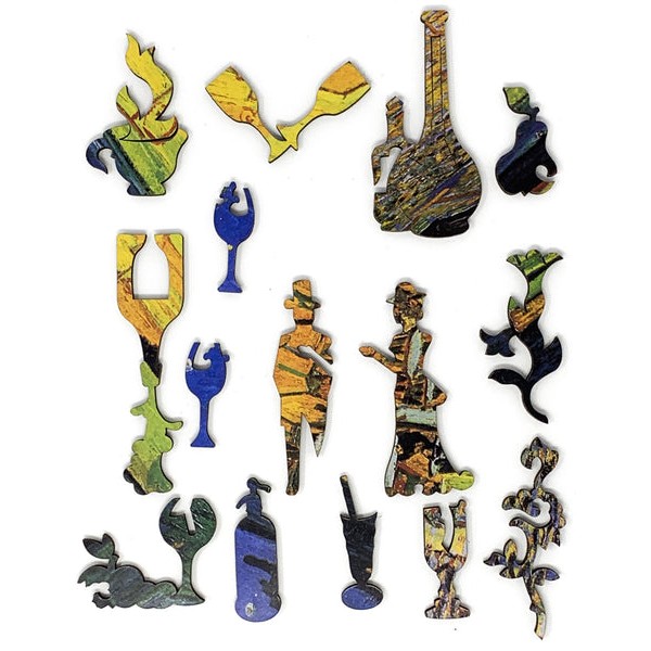 Cafe Terrace at Night by van Gogh (427 Piece Wooden Jigsaw Puzzle) UK