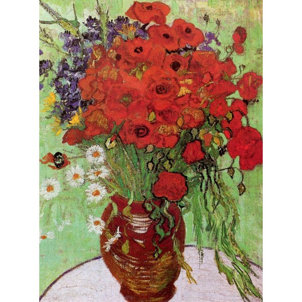 Vase with Red Poppies and Daisies, 1890 by Van Gogh (120 Piece Wooden Jigsaw Puzzle) UK