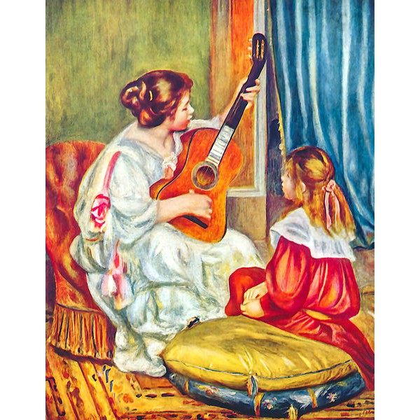 Woman with a Guitar, 1897 by Pierre-Auguste Renoir (349 Piece Wooden Jigsaw Puzzle) UK