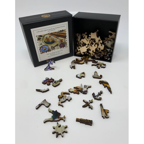 Ship in a Bottle (50 Piece Mini Wooden Jigsaw Puzzle) UK