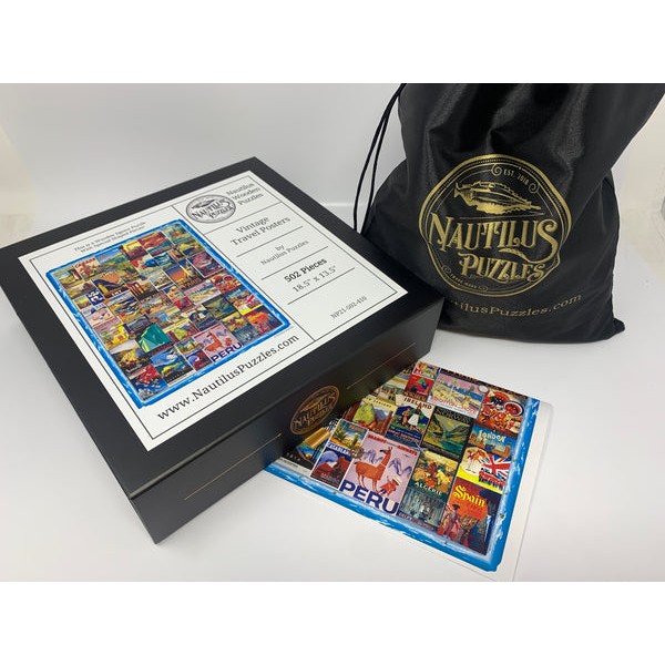 Vintage Travel Posters (502 Piece Wooden Jigsaw Puzzle) UK