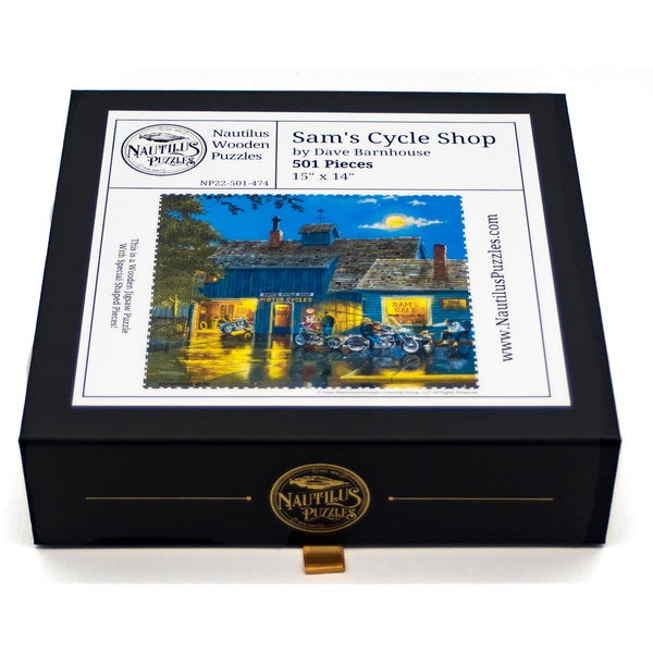 Sam's Cycle Shop (501 Piece Wooden Jigsaw Puzzle) UK