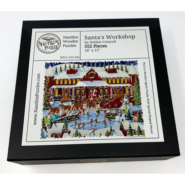 Santa's Workshop - 552 Piece Christmas Wooden Jigsaw Puzzle UK