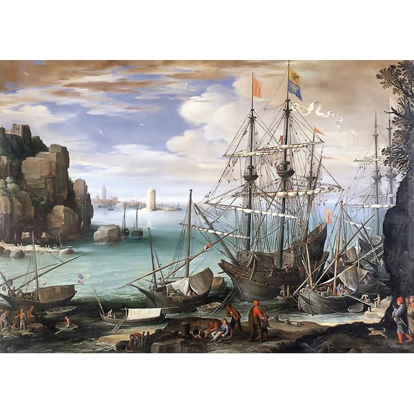 View of a Port by Paul Brill (425 Piece Wooden Jigsaw Puzzle) UK