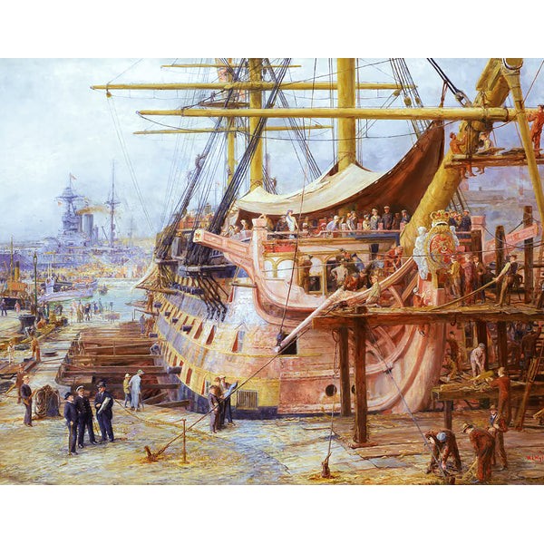 Restoring The HMS Victory (425 Piece Wooden Jigsaw Puzzle) by William Lionel Wylie UK