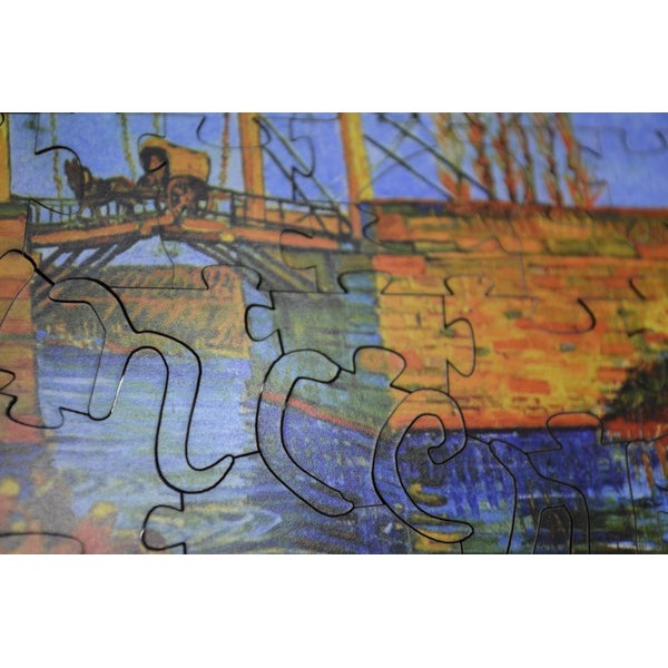 Langlois Bridge At Arles by Vincent Van Gogh (50 Pieces) Mini Wooden Jigsaw Puzzle UK