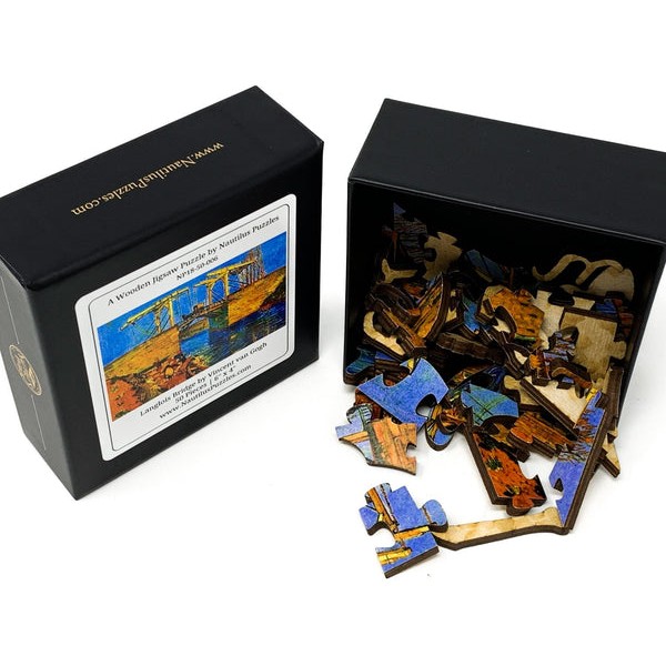 Langlois Bridge At Arles by Vincent Van Gogh (50 Pieces) Mini Wooden Jigsaw Puzzle UK