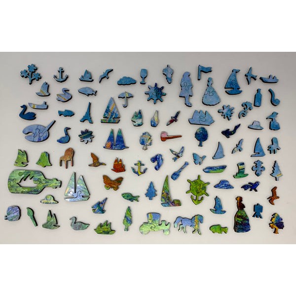 Red Boats at Argenteuil by Claude Monet (475 Piece Wooden Jigsaw Puzzle) UK