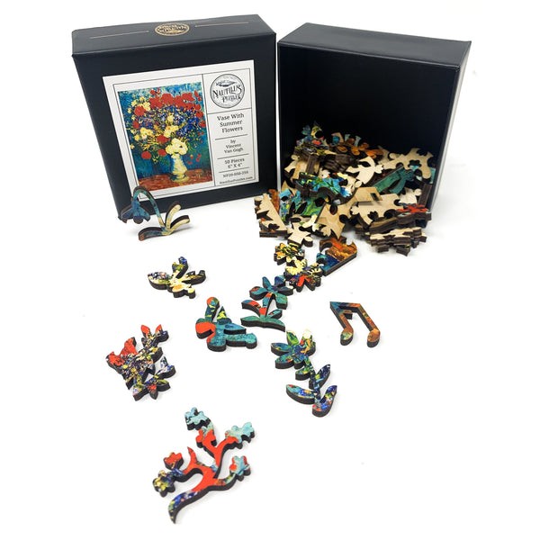 Vase With Summer Flowers (50 Piece Mini Wooden Jigsaw Puzzle) UK