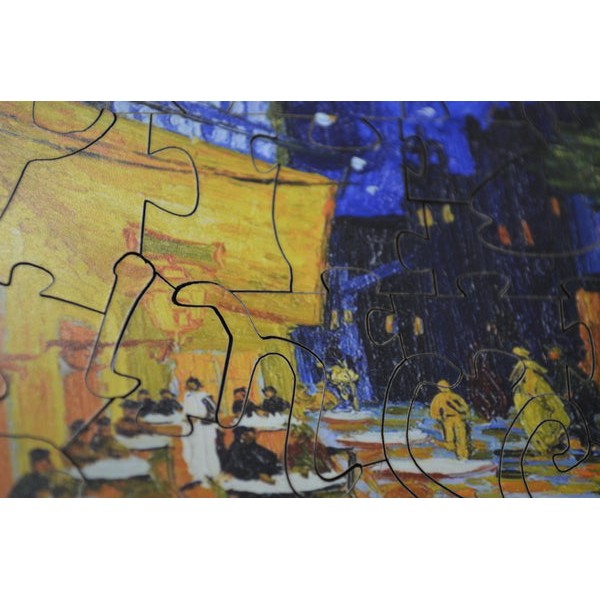 Cafe Terrace At Night, Detail by Vincent Van Gogh (50 Pieces) Mini Wooden Jigsaw Puzzle) UK